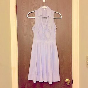 Express Sleeveless Fit & Flare Shirt Dress Light Blue Women's Size 2 Button Up